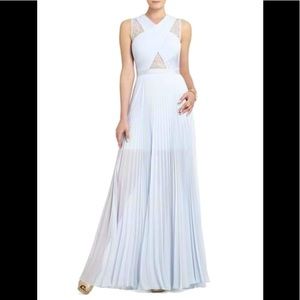 BCBG MAXAZRIA Caia Chiffon-Pleated Gown Blue 2